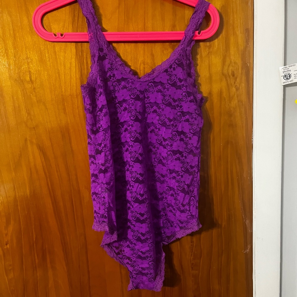 Purple lace bodysuit